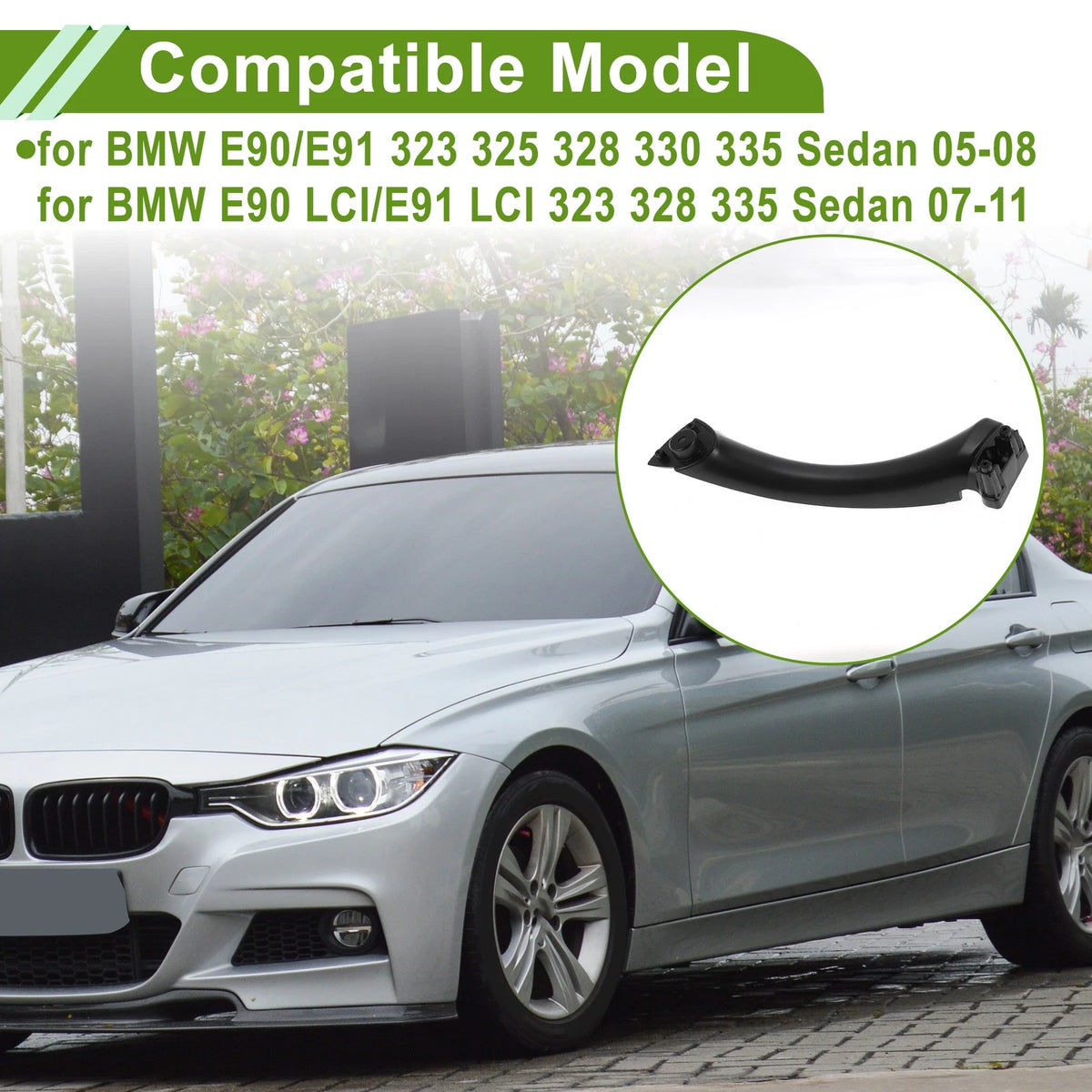 Door Panel Handle Pull Trim Cover Replacement for BMW E90 (2004–2012)