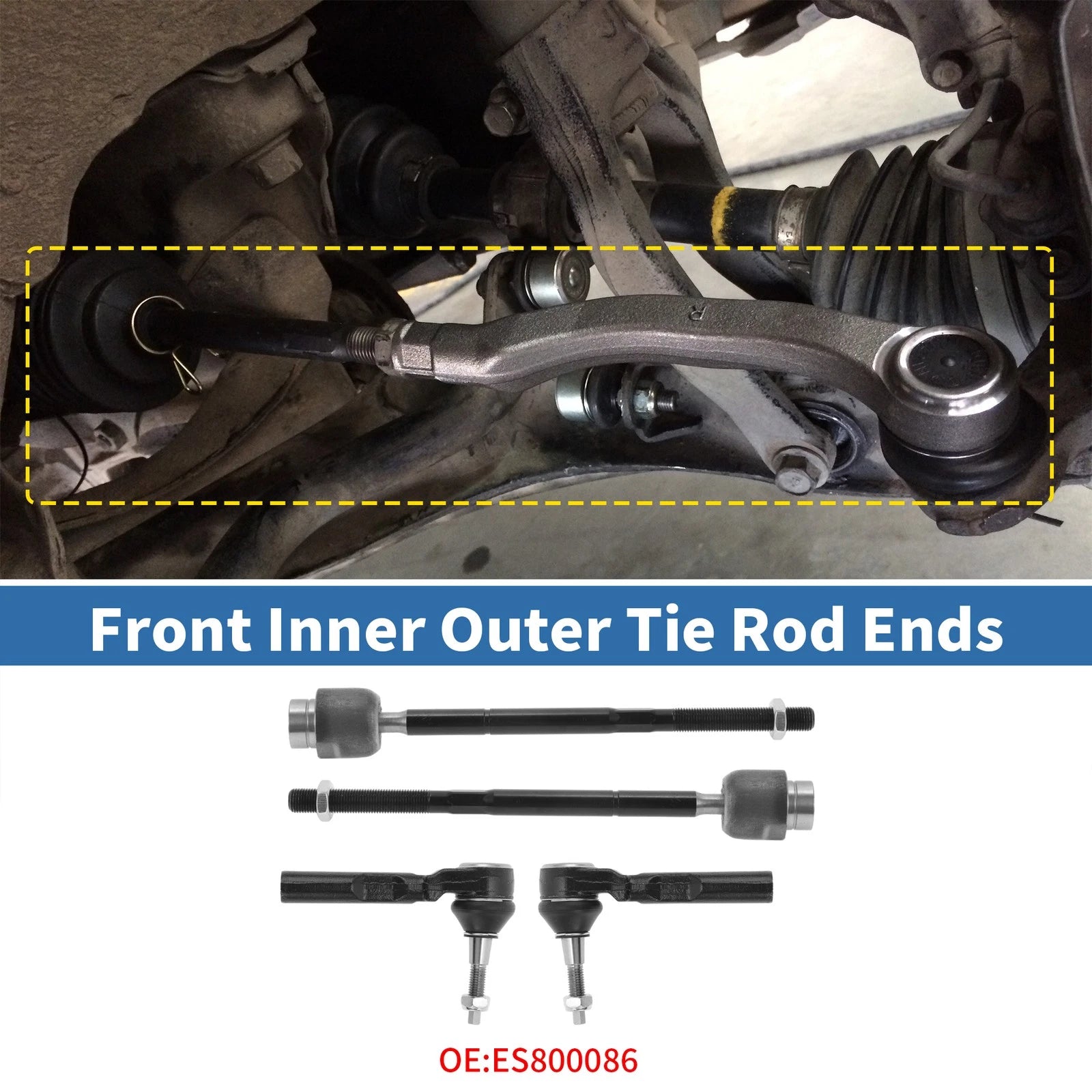 Tie Rod End Link 6pc Front Inner Outer for Pontiac G6 (2005–2010)