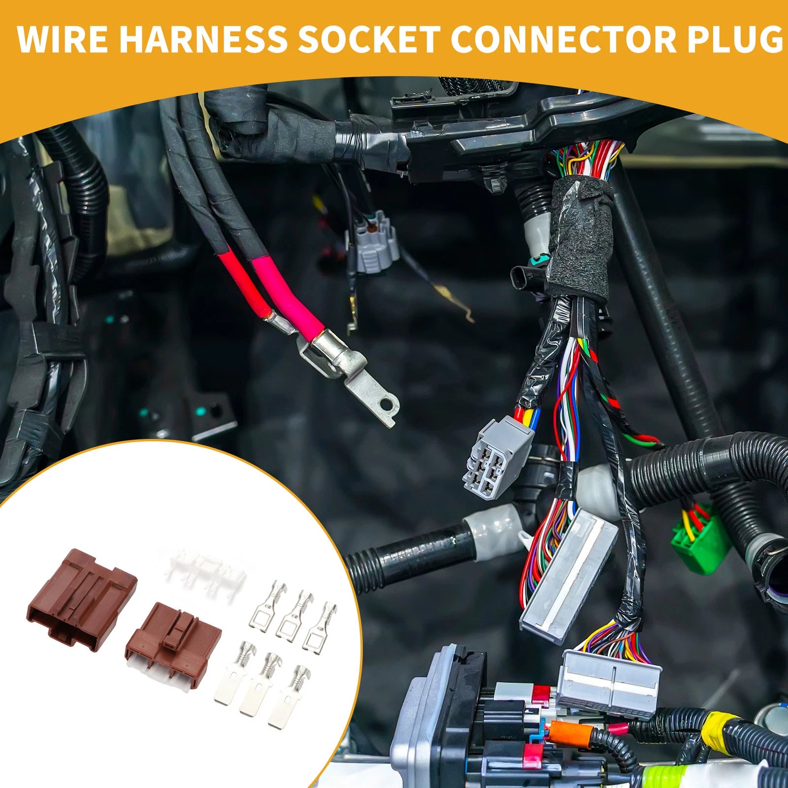 3 Pin Waterproof Wire Harness Socket Connector Plug for Car Boat RV (1 Set)