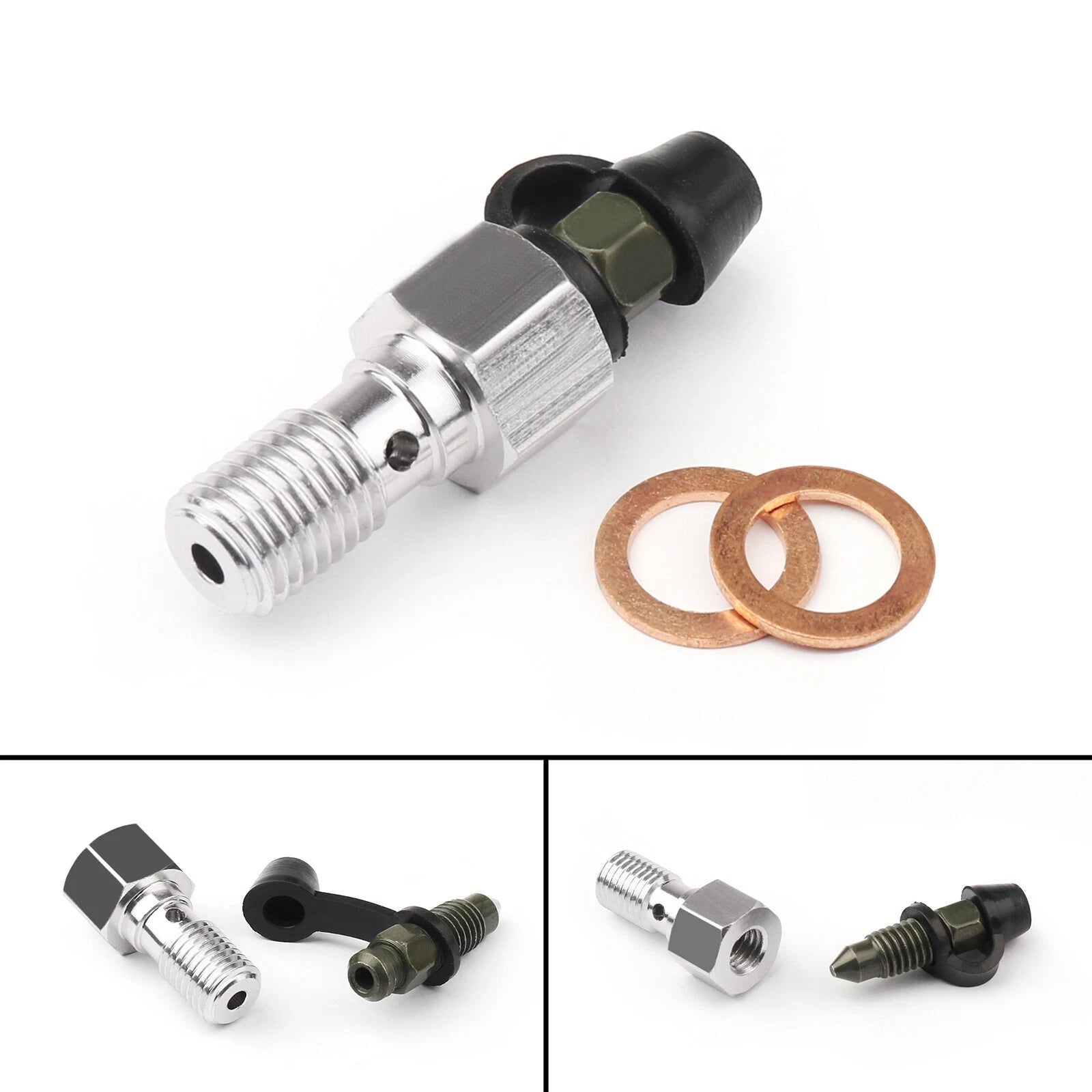 M10 X 1.25mm Brake Bleeder Nipple Caliper Bleed Screw for Motorcycle Car