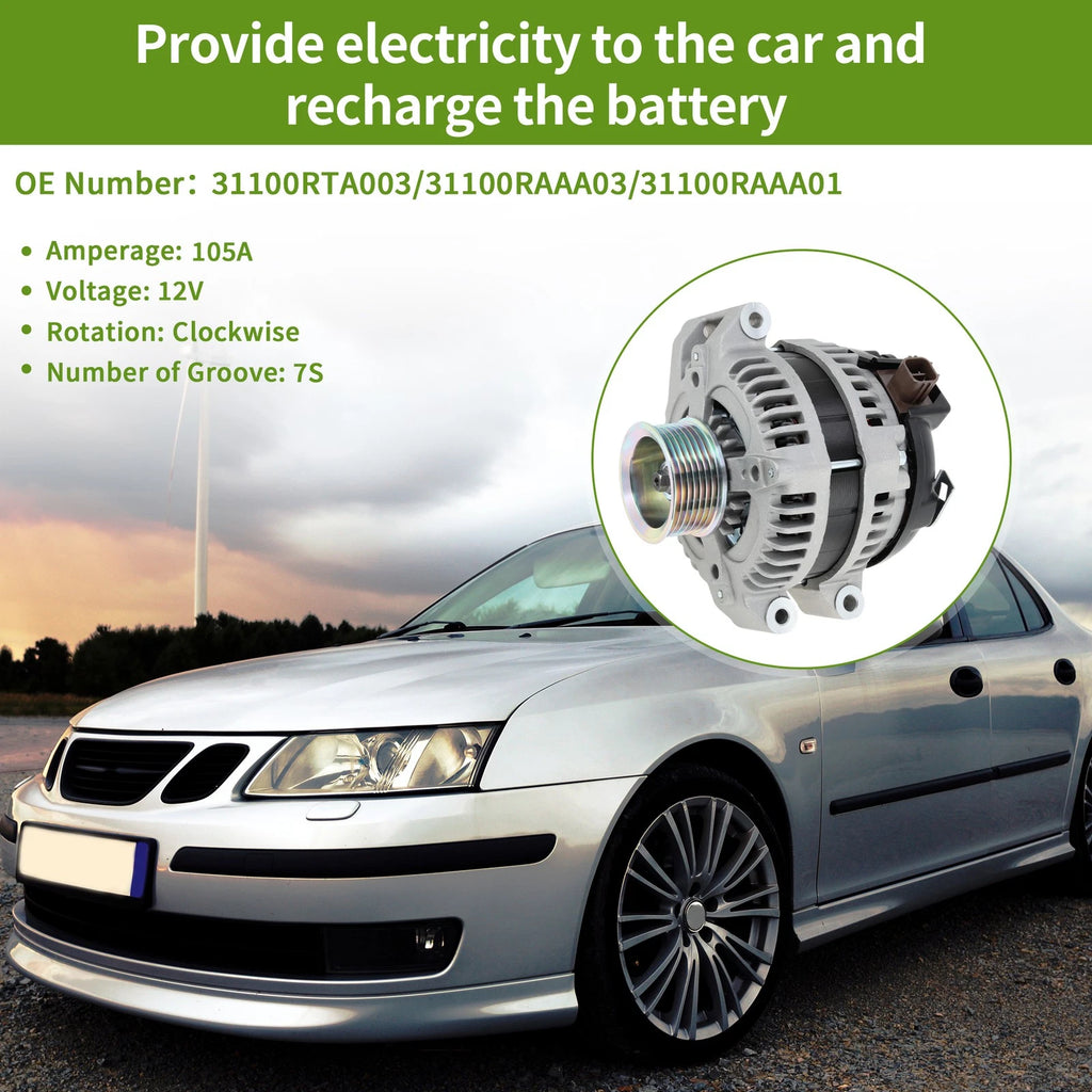 Alternator Replacement 105A for Honda Civic 2006-2011 2.0L 12V