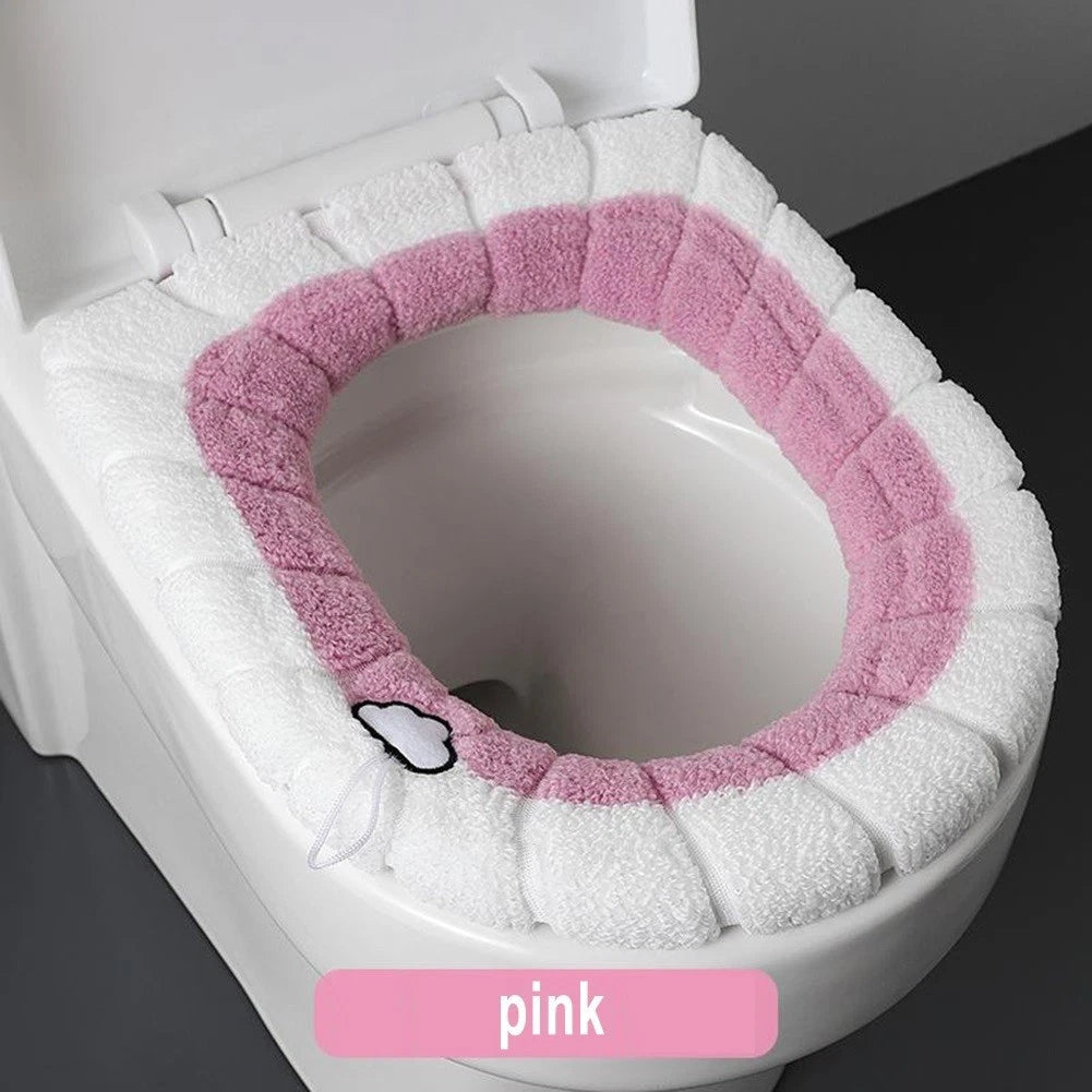 Washable Soft Toilet Seat Pad Warmer Cover for Closestool Seats
