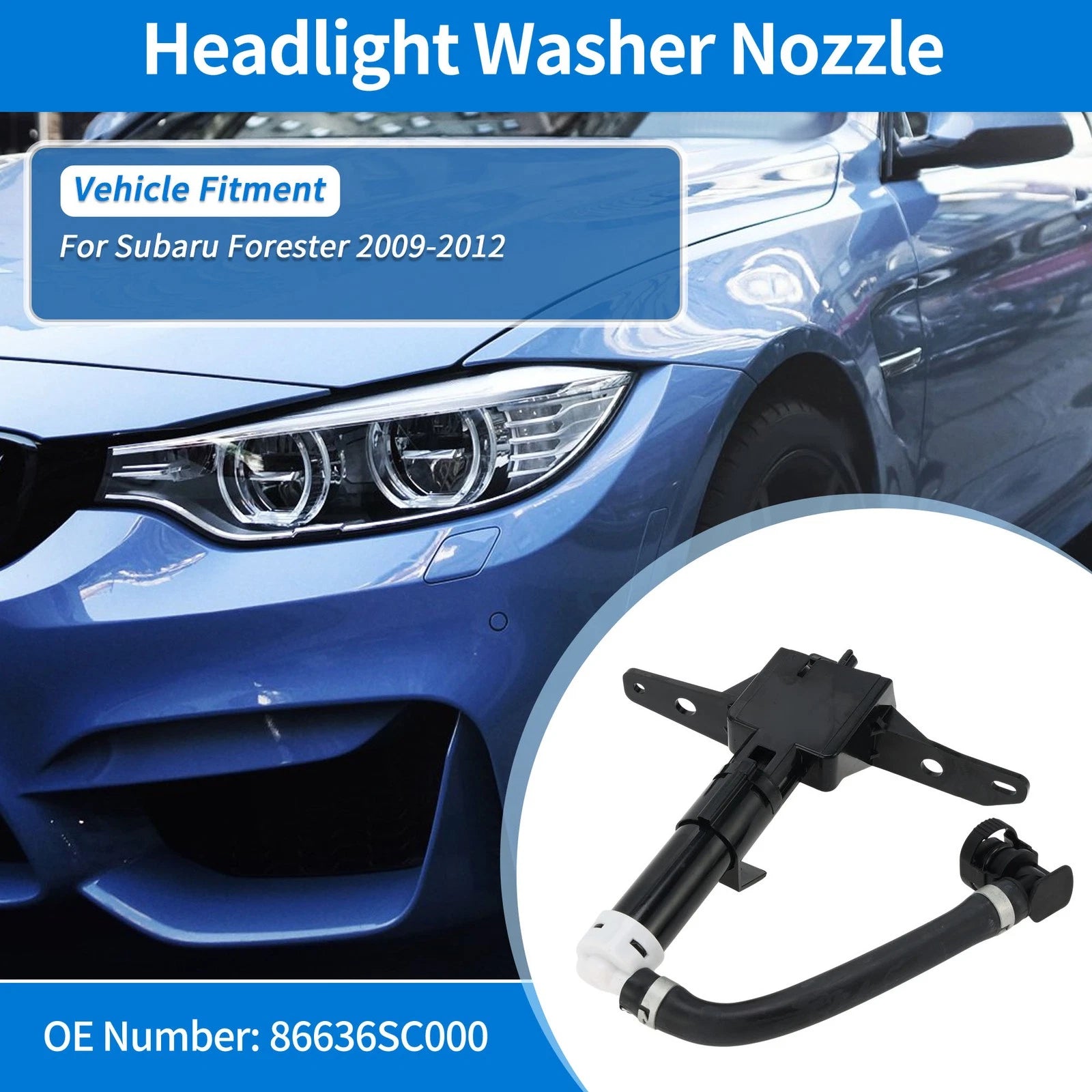 Headlight Washer Nozzle Right Driver Side Replacement for Subaru Forester (2010–2024)