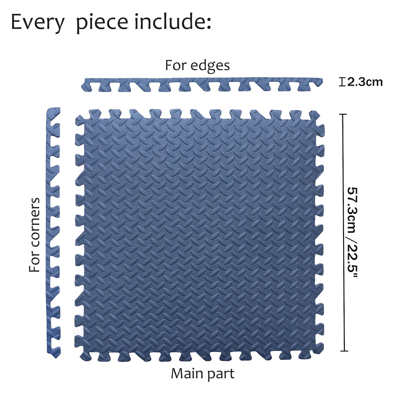 EVA Foam Interlocking Exercise Mat Tiles for Gym Flooring (Blue)