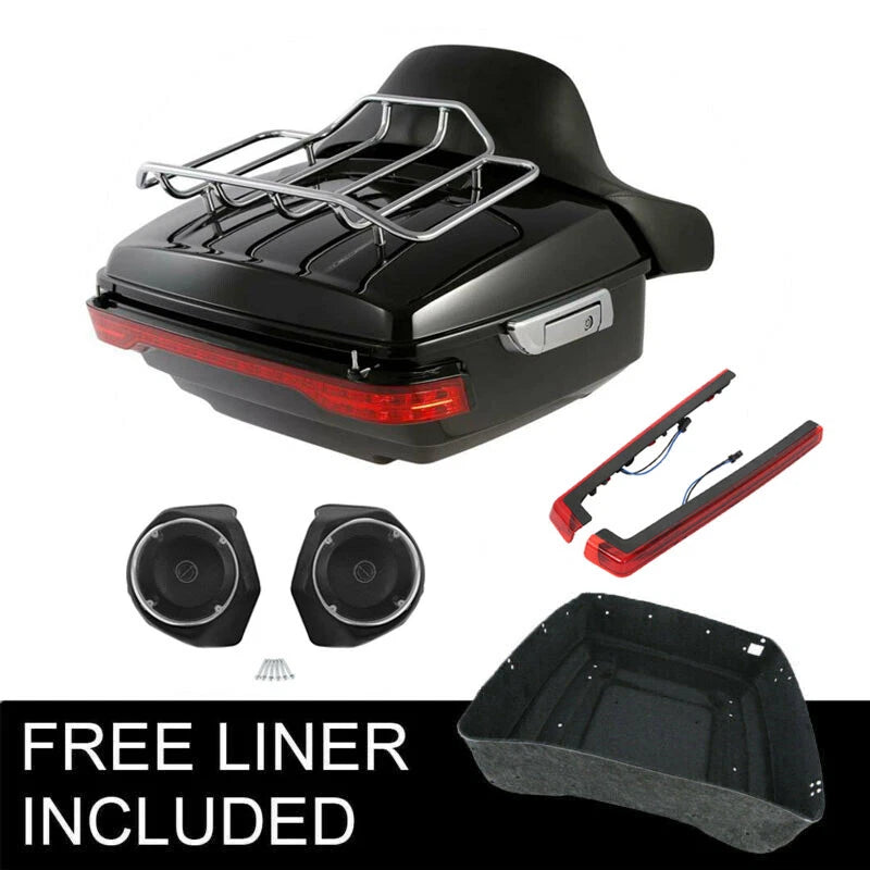 LED Trunk Rack Pad Speakers for Harley Electra Glide (2014–2026)