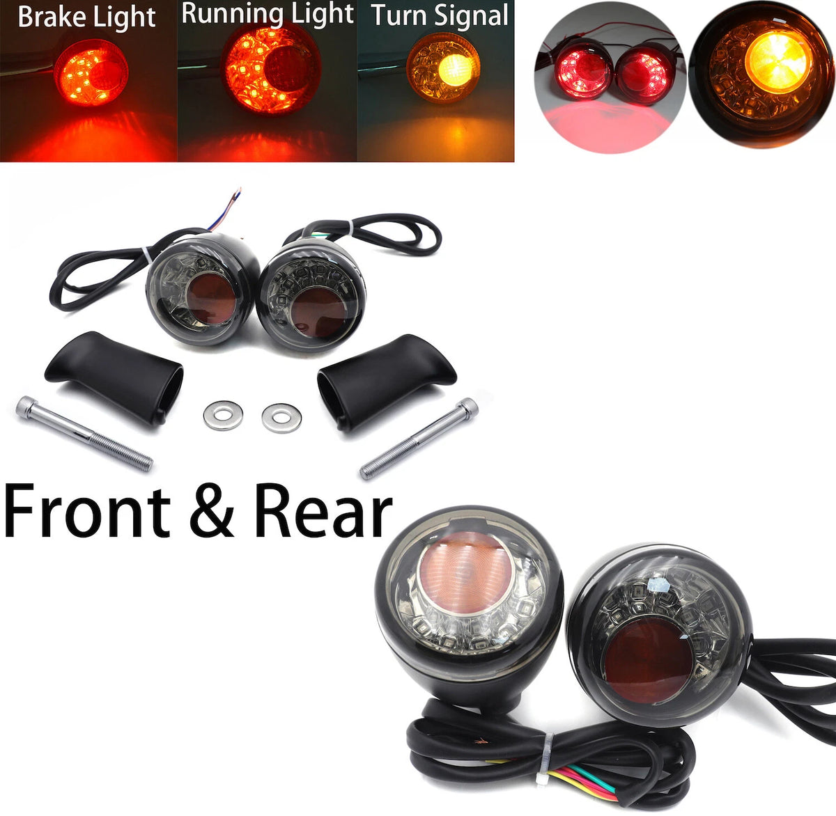 LED Running Brake Turn Signal Indicator Light for Harley XL883 1200 (1992–2017)