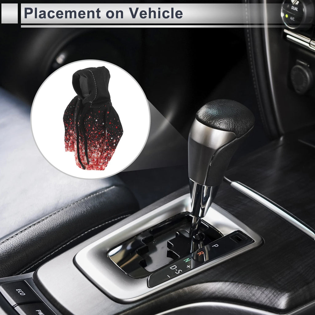 Gear Shift Knob Cover for Universal Cars - Black/Red Polyester