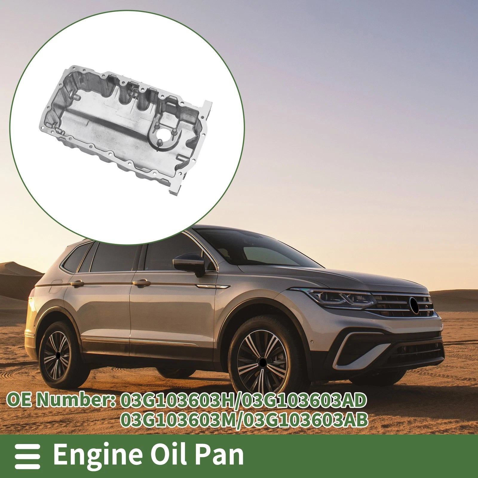 Engine Oil Pan Replacement for Volkswagen Tiguan (2005–2018) Aluminum