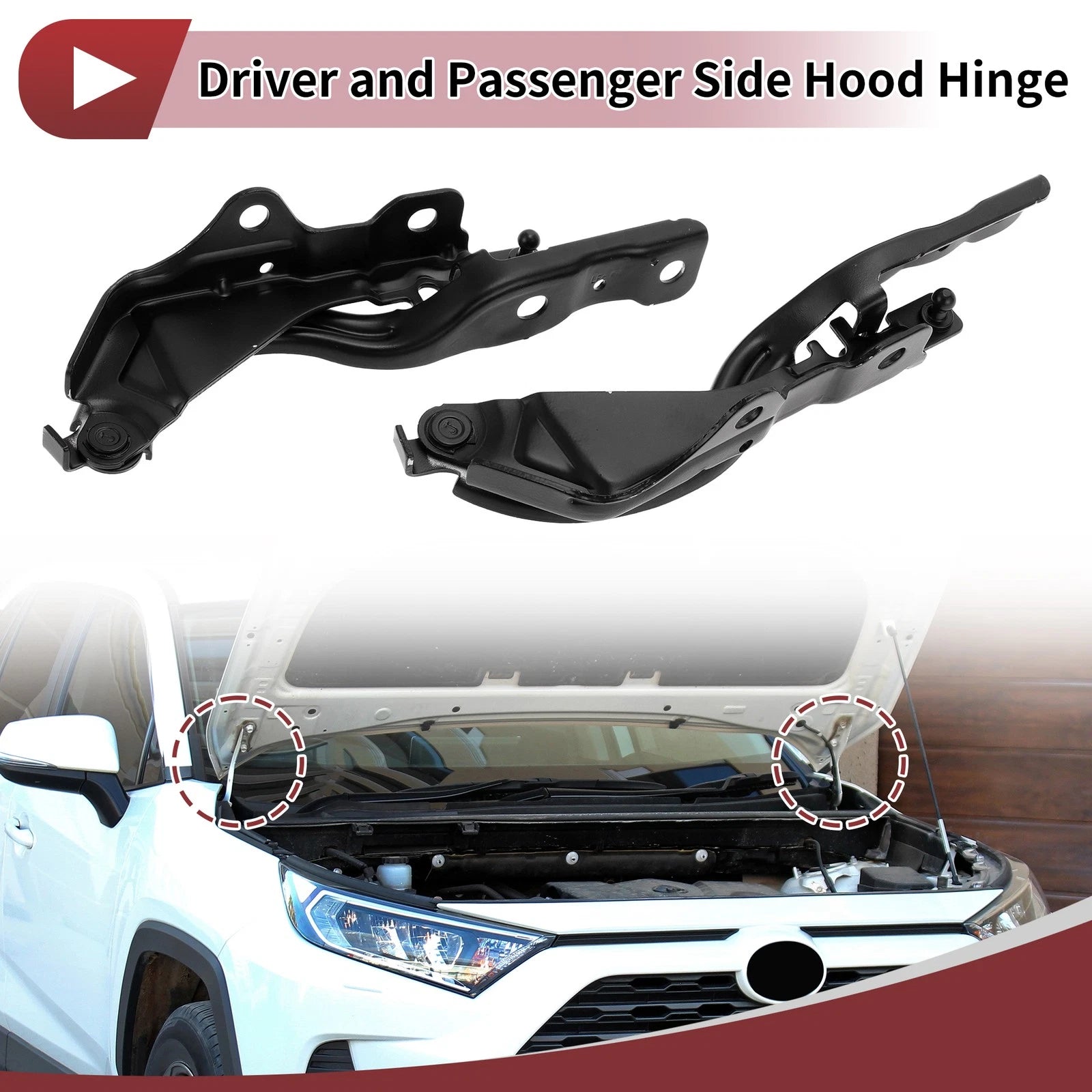 Hood Hinge Bracket for Hyundai Sonata 2015–2019 Front Bonnet Pair