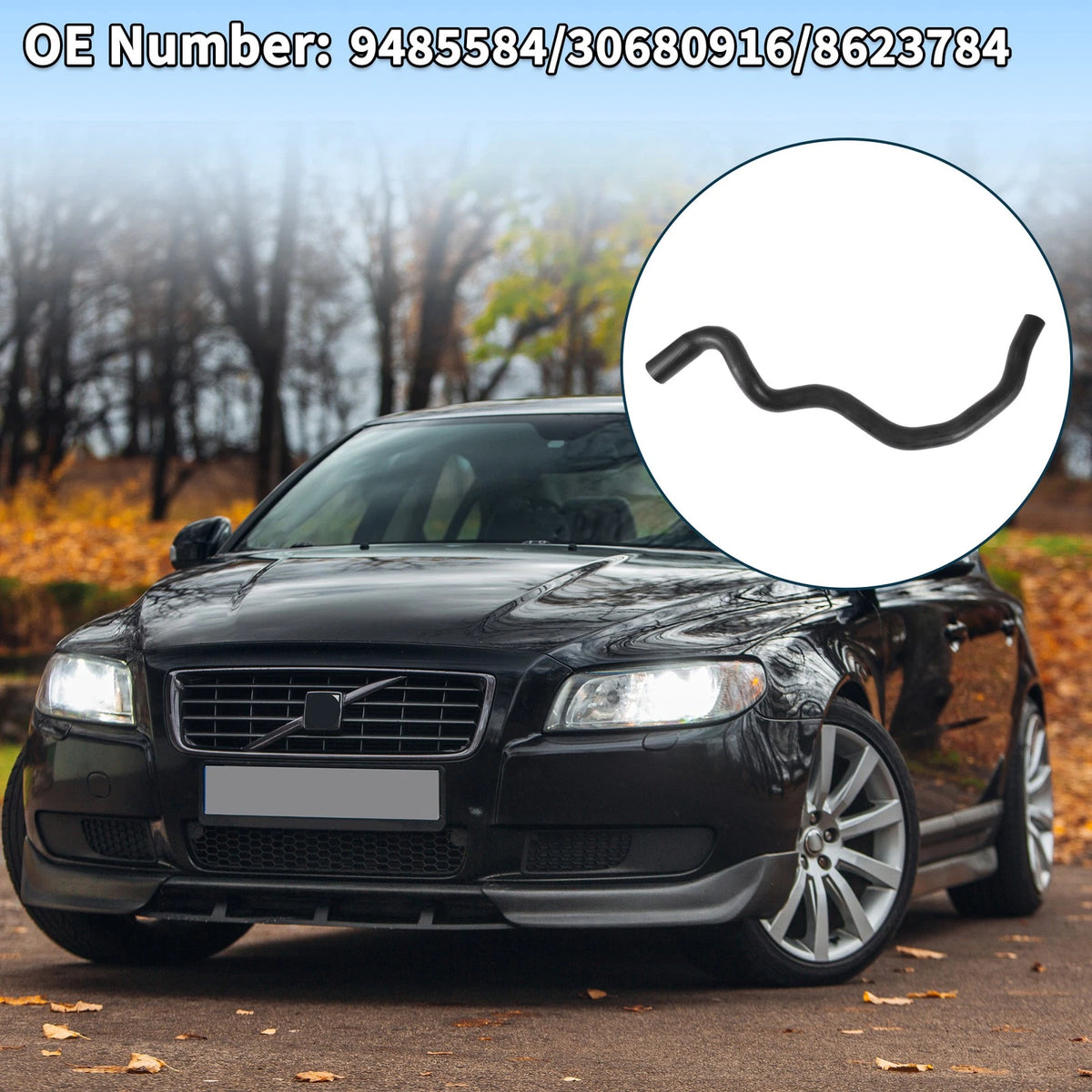 Radiator Hose for Volvo S80 (1998–2001) Rubber Black