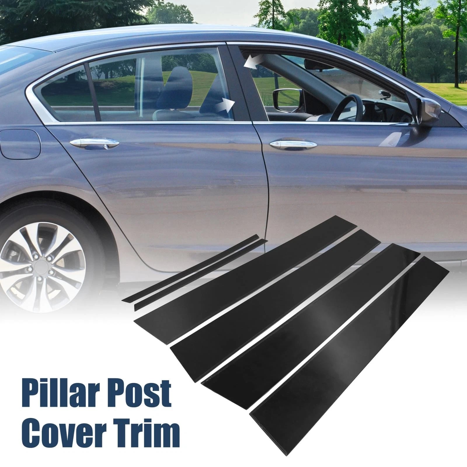 6pcs Door Window Pillar Post Protector Cover Trim for Toyota Corolla (2014–2018)