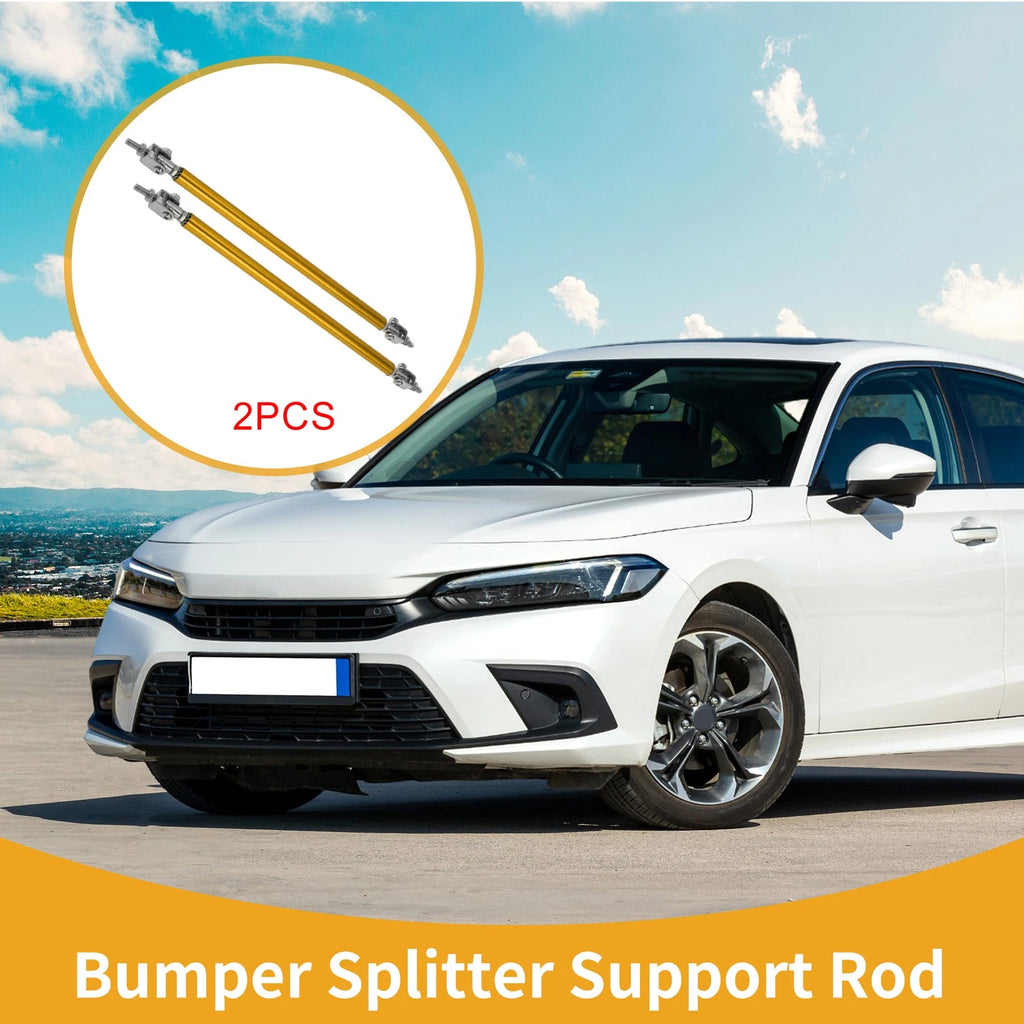 2X Adjustable Front Bumper Lip Splitter Strut Rod Tie for Universal Fit