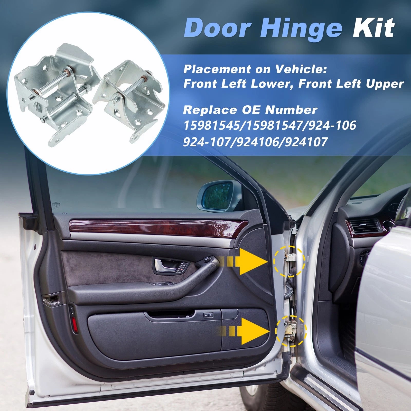 Front Left Upper Lower Door Hinge Kit for Chevy Blazer S10 (1995–2005)