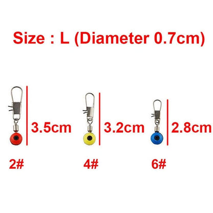 100 Pc Plastic Hard Swivel Snap for Fishing