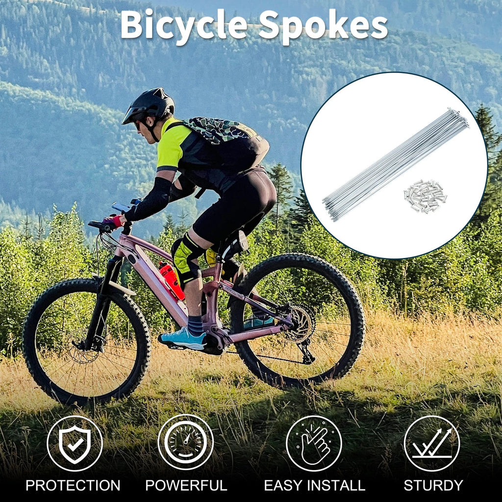 Bicycle Spokes Nipple Set 283mm Carbon Steel Galvanized Universal Fit (1950–1950)
