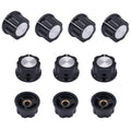 Set of 10 Black A03 Potentiometer Knobs for Electronics