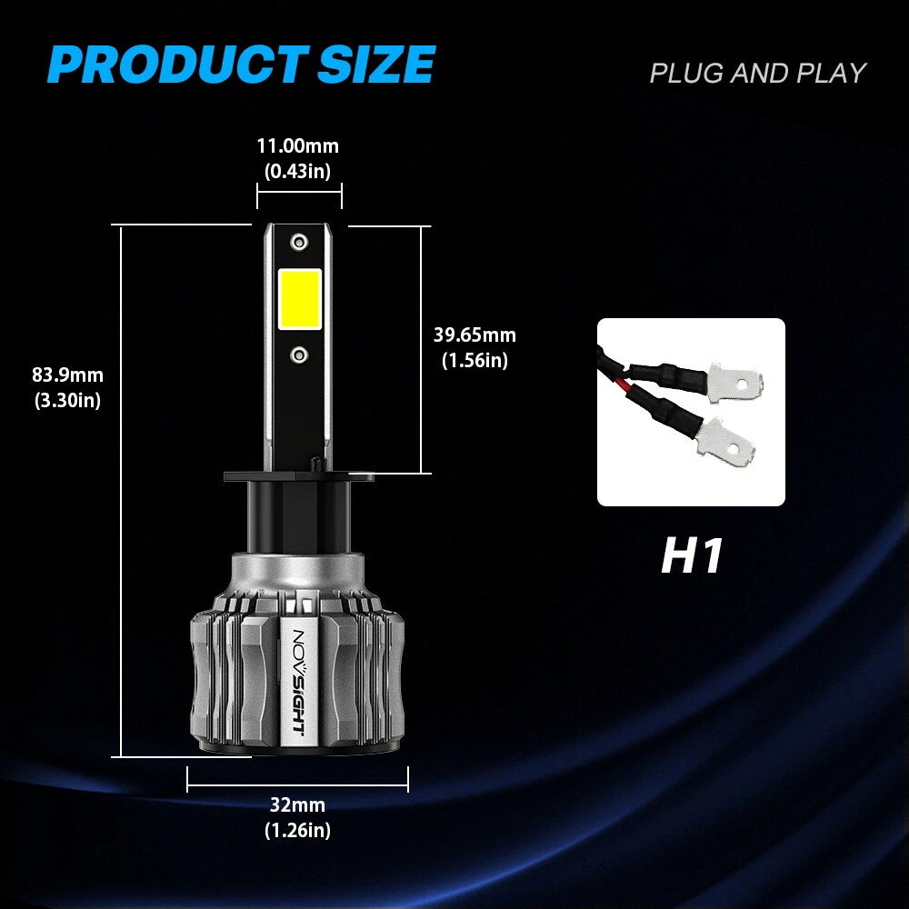 2X H1 LED Headlight Bulb Conversion Kit for