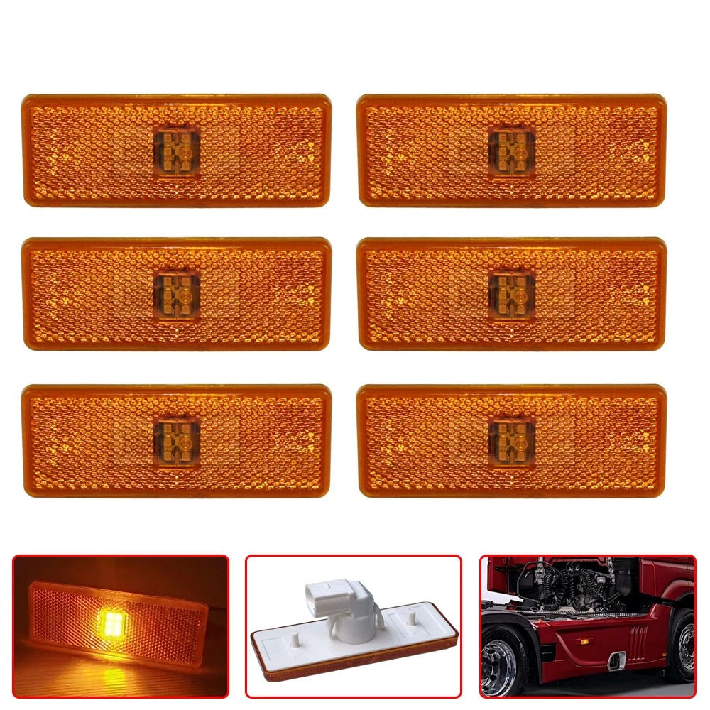 6X Side Marker Indicator Flasher Lights for Mercedes Actros Antos