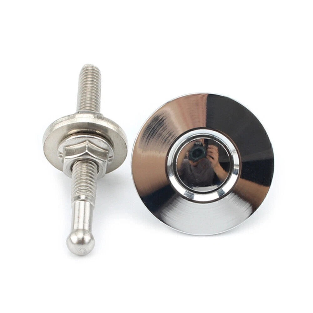1x Silver Push Button Quick Release Hood Pins for Car Bumper