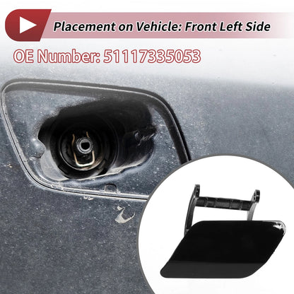 Front Left Washer Nozzle Cover Cap No. 51117335053 for BMW 740i (2013–2015) Black