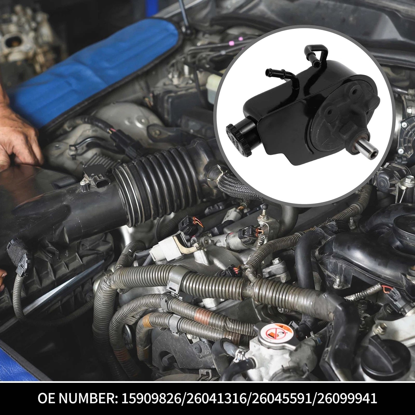 Power Steering Pump with Reservoir Replacement for Chevy Silverado 1500 (2003–2005)