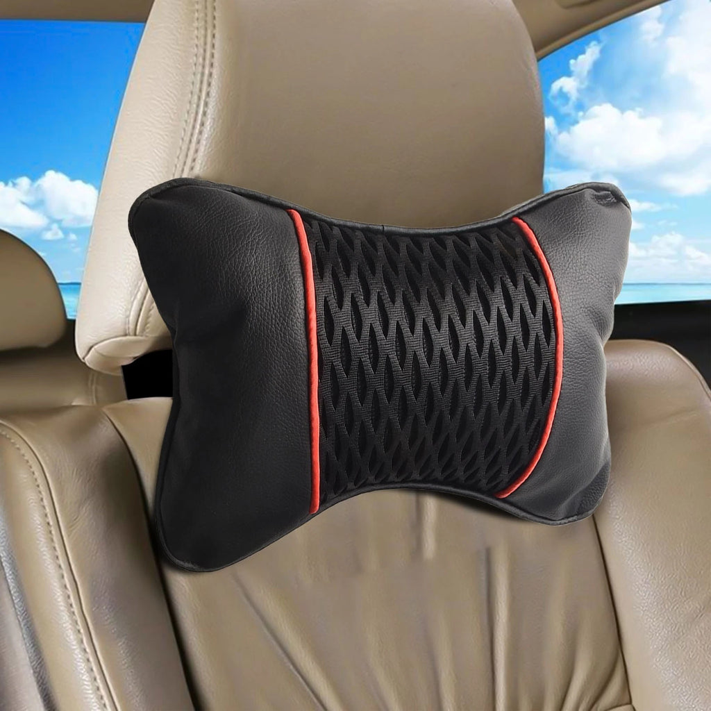 2X Headrest Cushion Pad for Car (Breathable PU Leather)