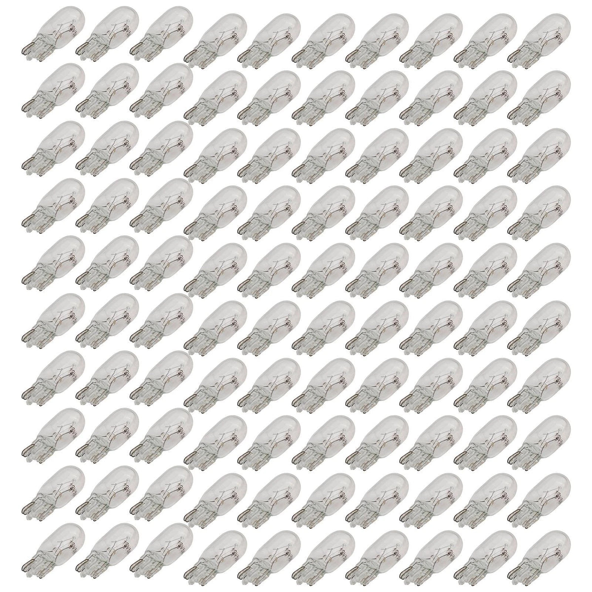 Set of 100 Efficient 194 Clear Wedge LED Bulbs for Cars