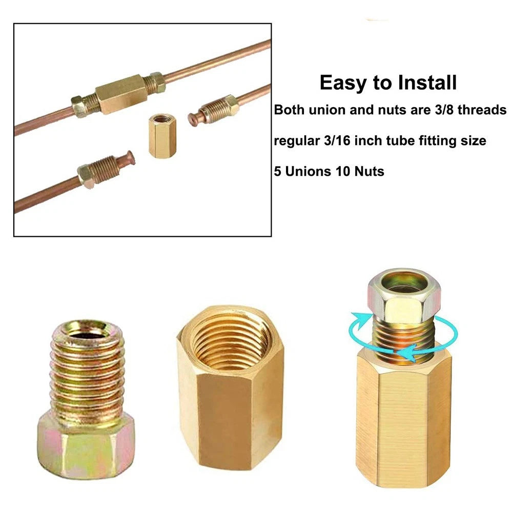 18-Piece Brake Pipe Fitting Set for Automotive Applications
