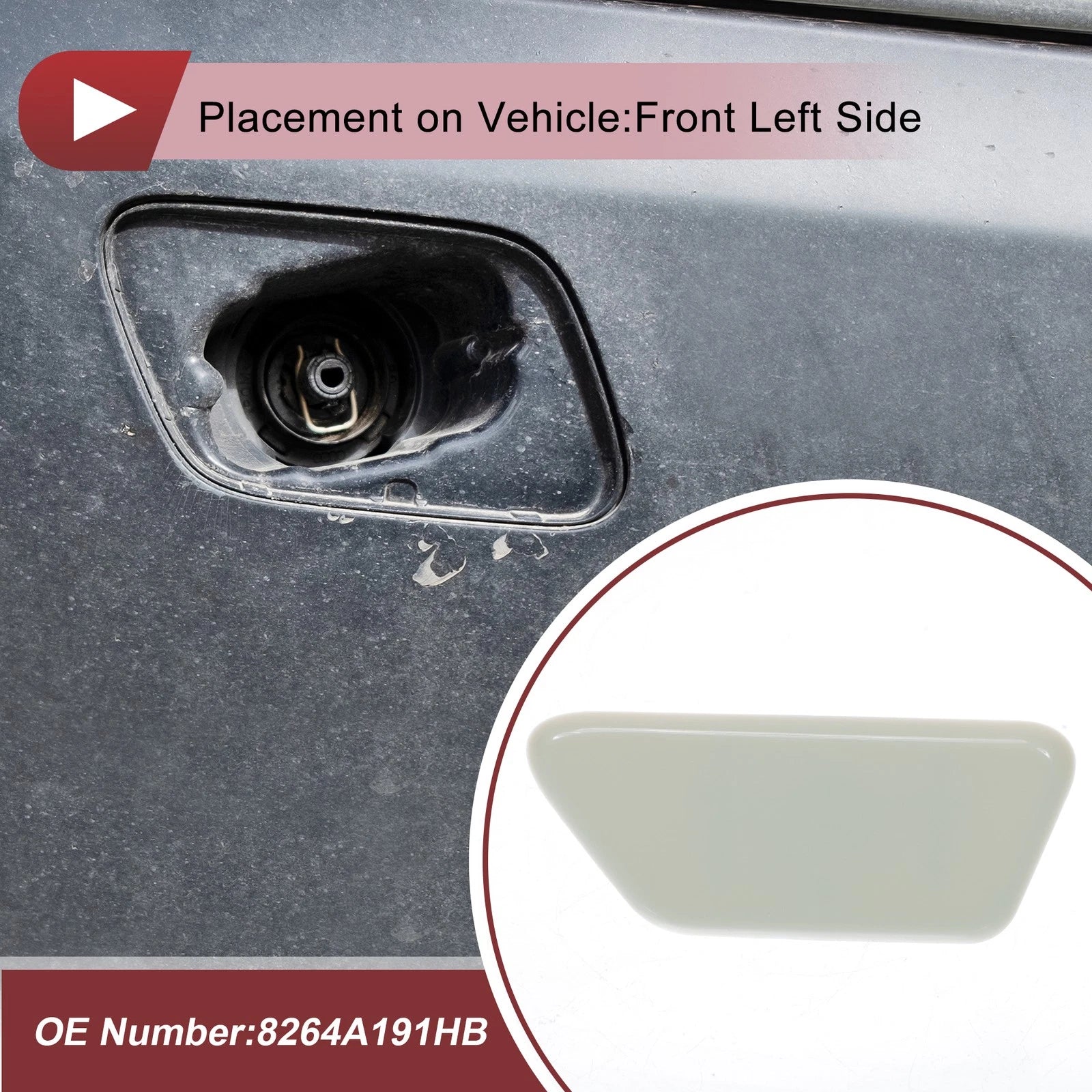 Front Left Washer Nozzle Cover Cap for Mitsubishi Outlander XL (2013–2015)
