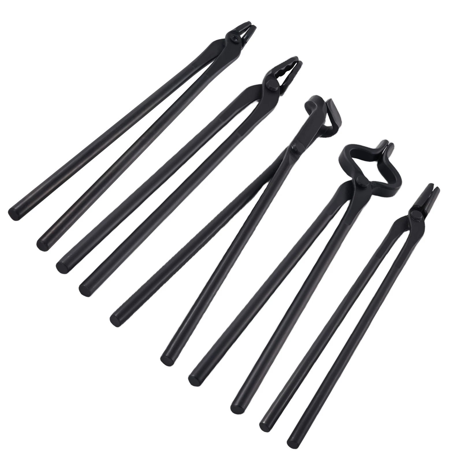 5 Piece Carbon Steel Tongs Set for Blacksmithing Tools