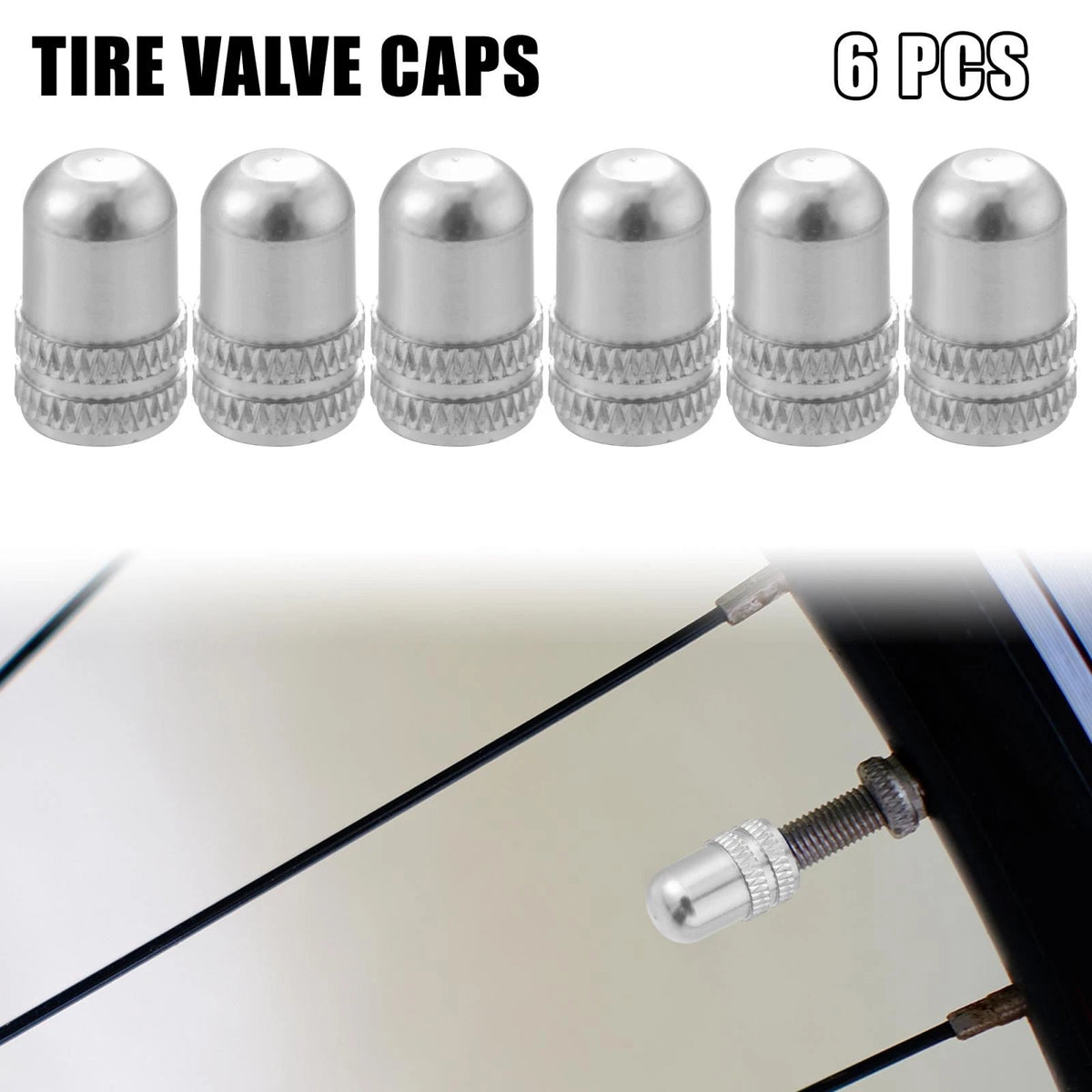 6pcs Universal Tire Valve Caps Dust Covers for American Valve (All Cars)