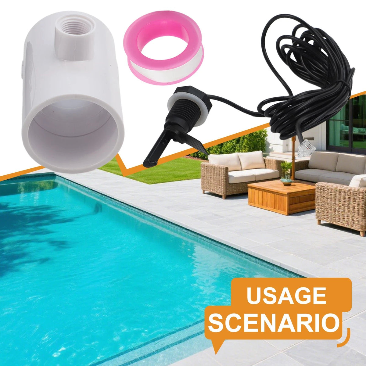 45 Meter Cable Flow Switch for Residential and Industrial Pool Use