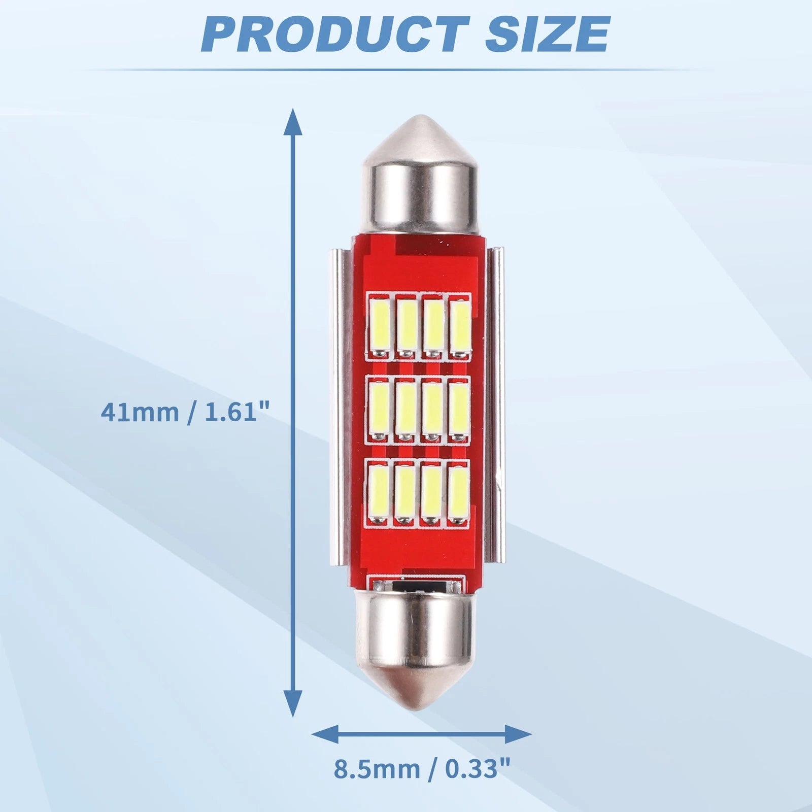2X LED Dome Light Bulbs 4014 Chip 41mm for