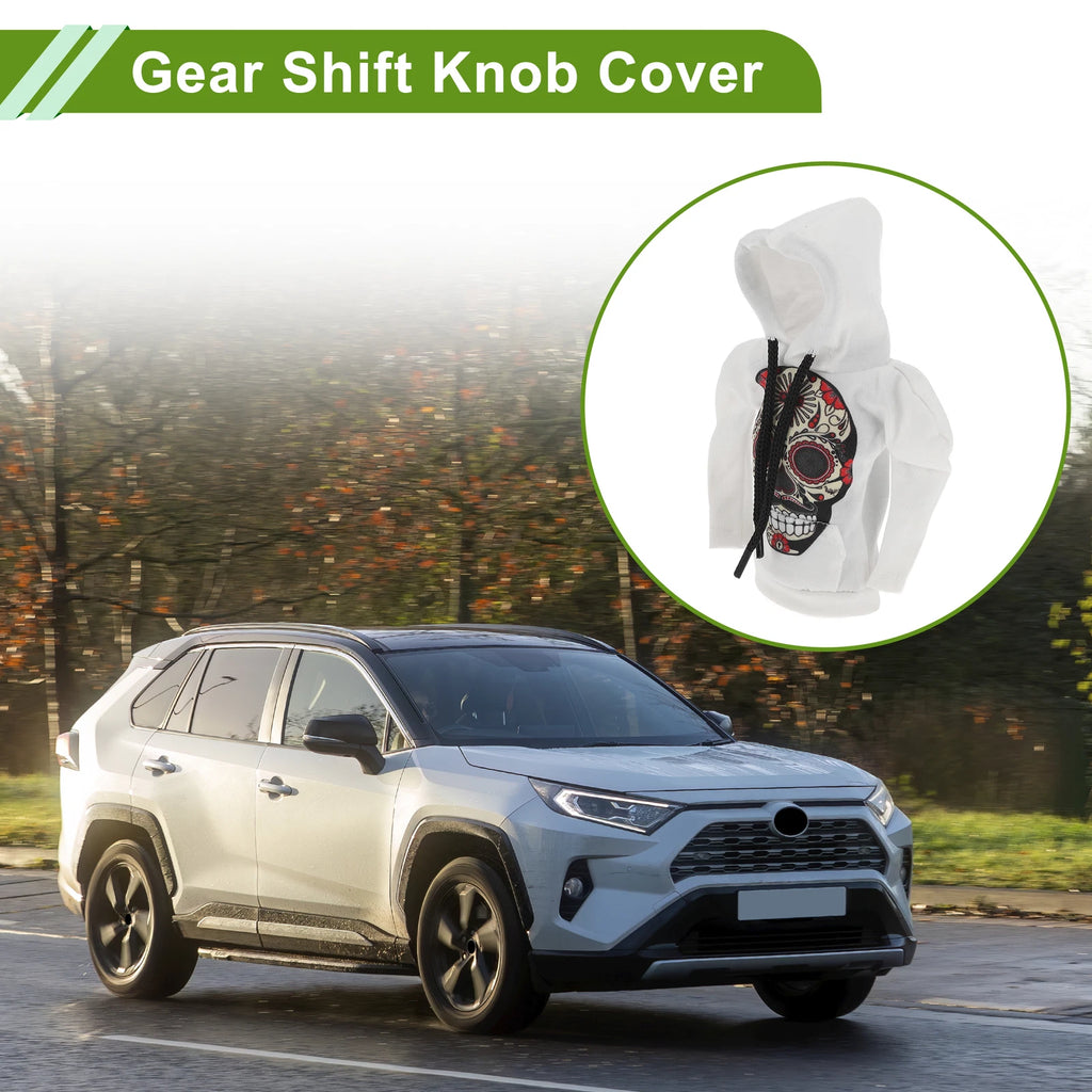 Gear Shift Knob Cover for Universal Cars (1 Pc) - White Polyester Skeleton