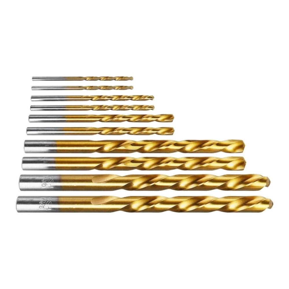 Left Hand Drill Bits Set of 5 (3.2-8.7mm) HSS Gold Drilling
