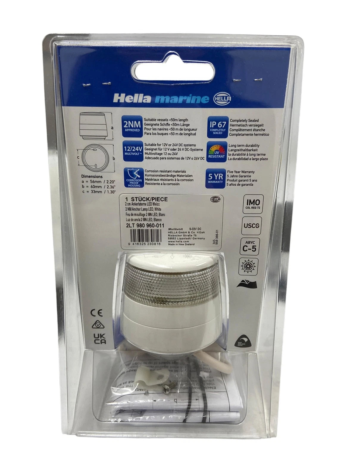 Hella Marine Naviled 360 Navigation/Anchor Lamp for Marine (LED, 2nm)