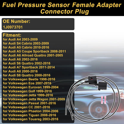 Set of 2 Fuel Pressure Sensor Connector Plugs for Audi A4 (2003–2009) No. 1J0973701