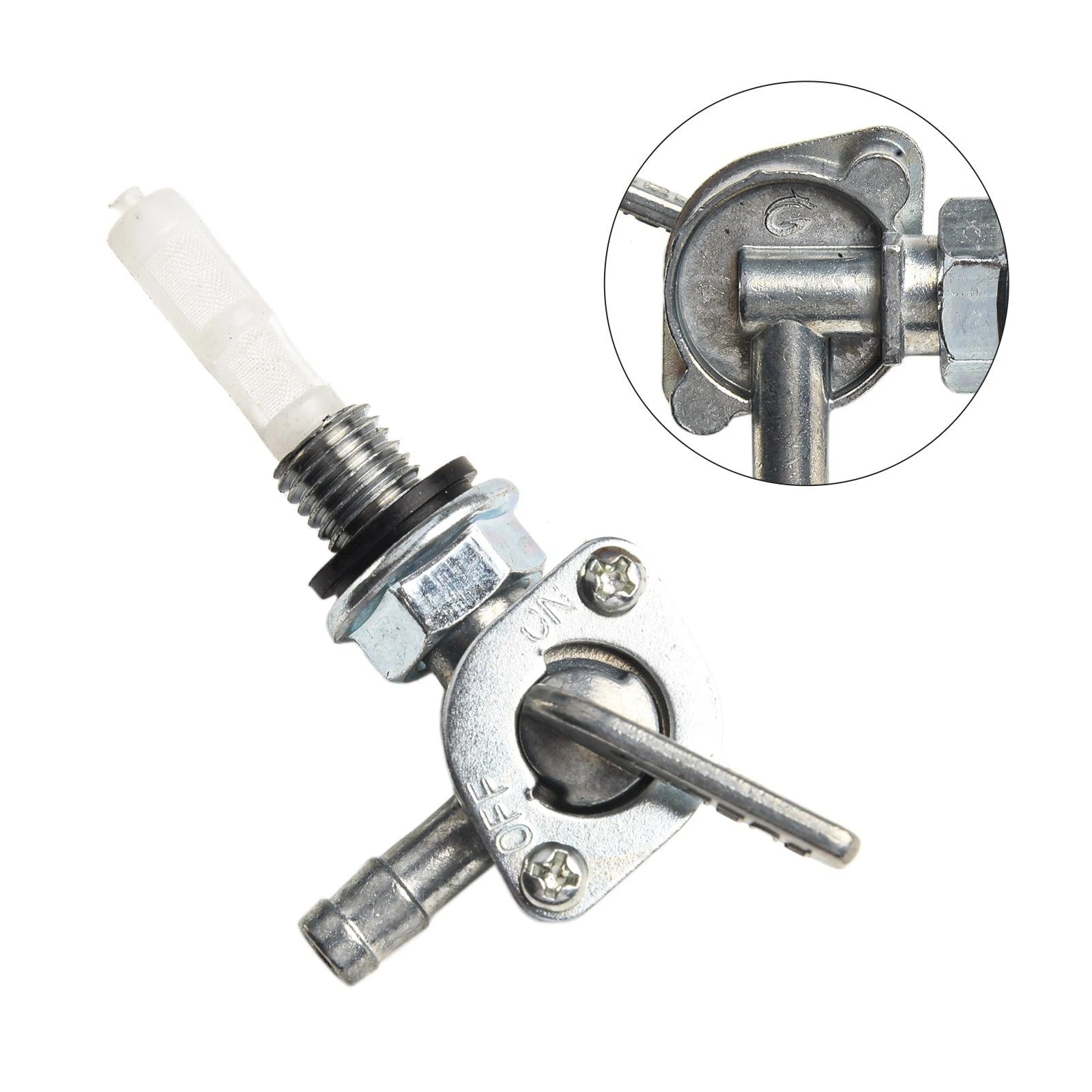 1PCS Switch Valve ON/OFF for Hose (Silver, 1/4")