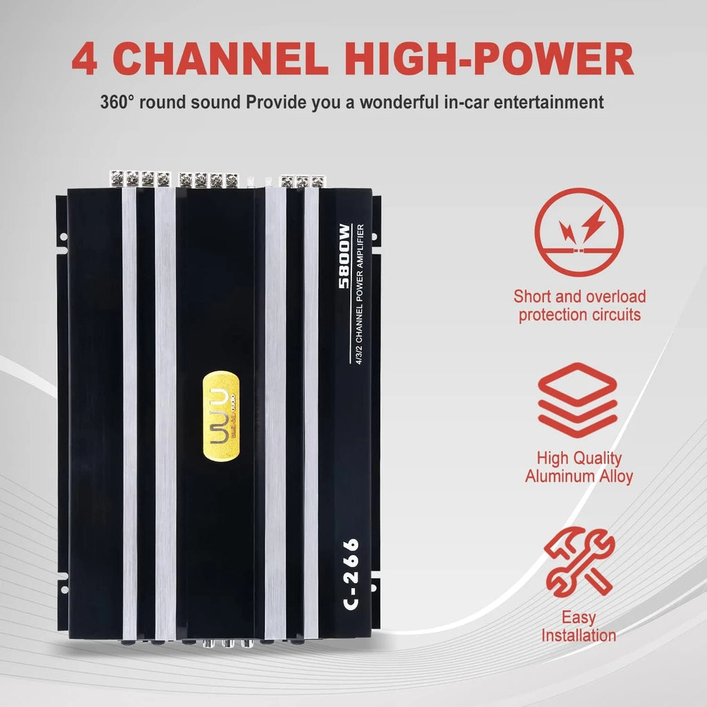 4 Channel Amplifier for Car Truck (5800W)