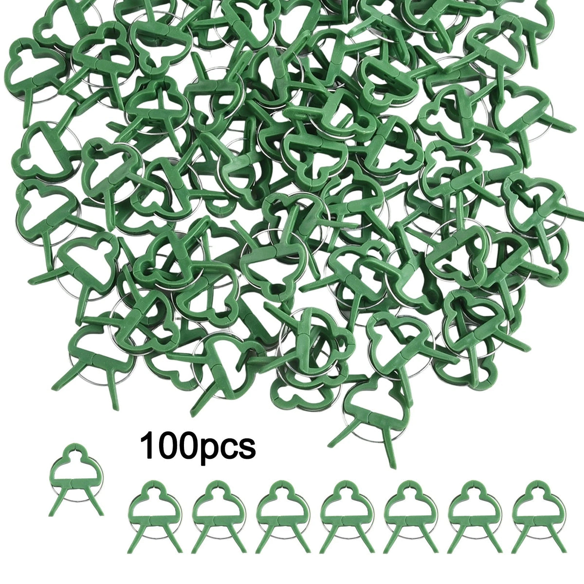 100 Flexible Plant Support Clips for Upright Plants