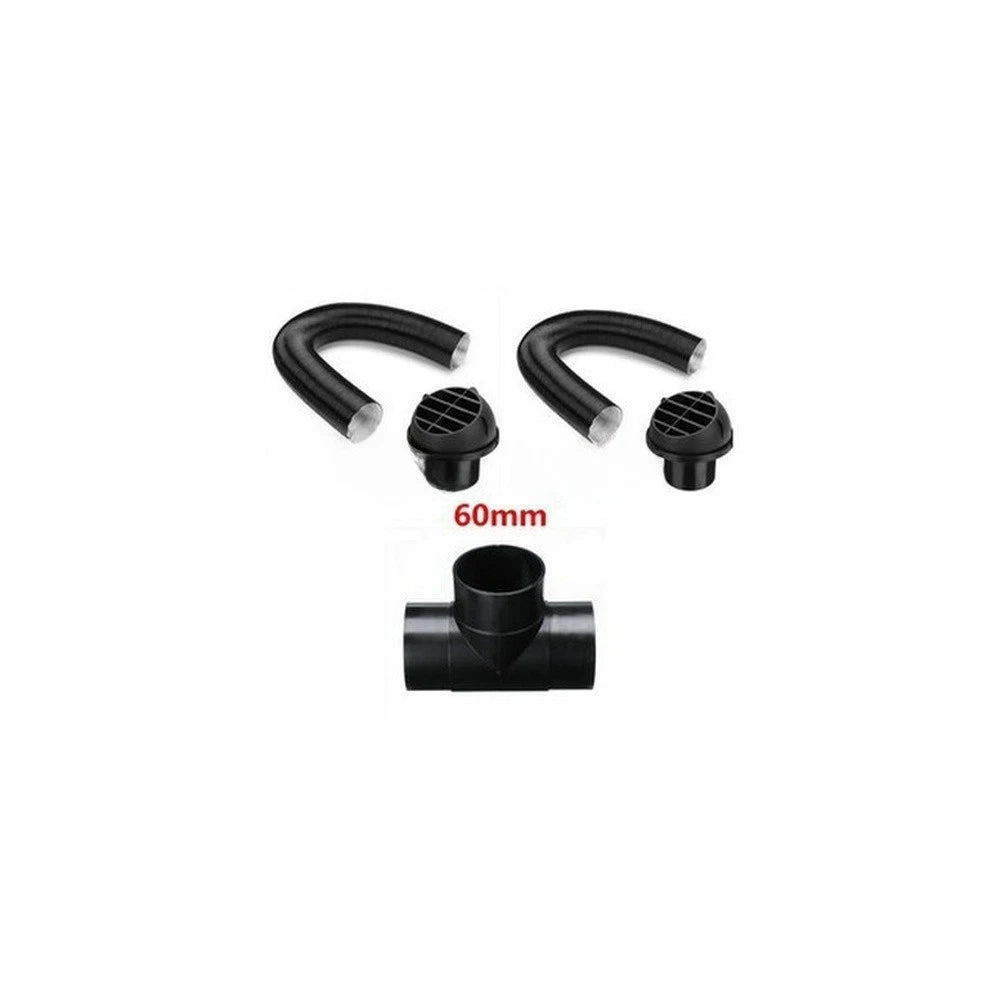 Rotatable Parking Heater Vent Dual Air Ducts Flexible Tubing Tee Connectors