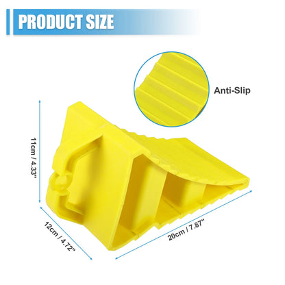 Wheel Chock Blocks Plastic for Car Travel Trailer Yellow for 6.30 x 3.94 in