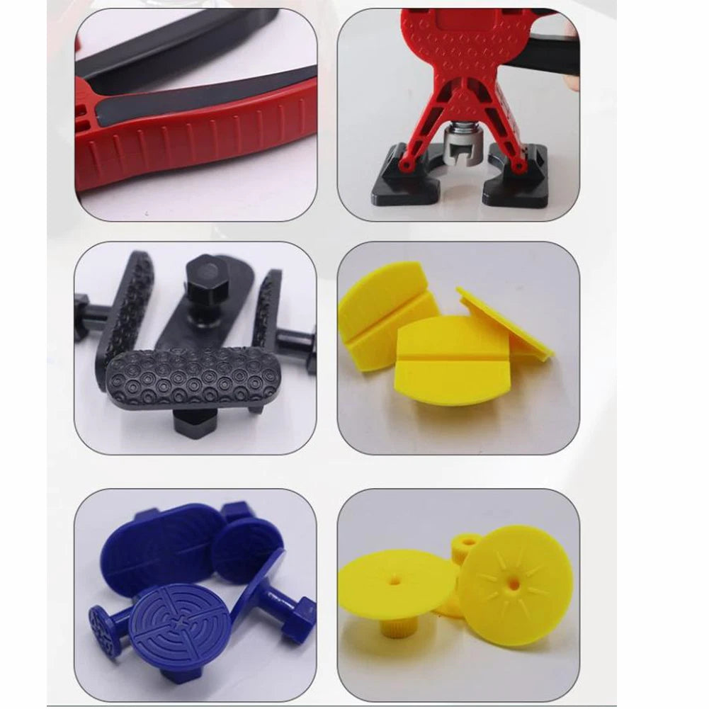 Car Body Dent Puller Kit Red Adjustable Height Pulling Tool 20.8x17.2cm