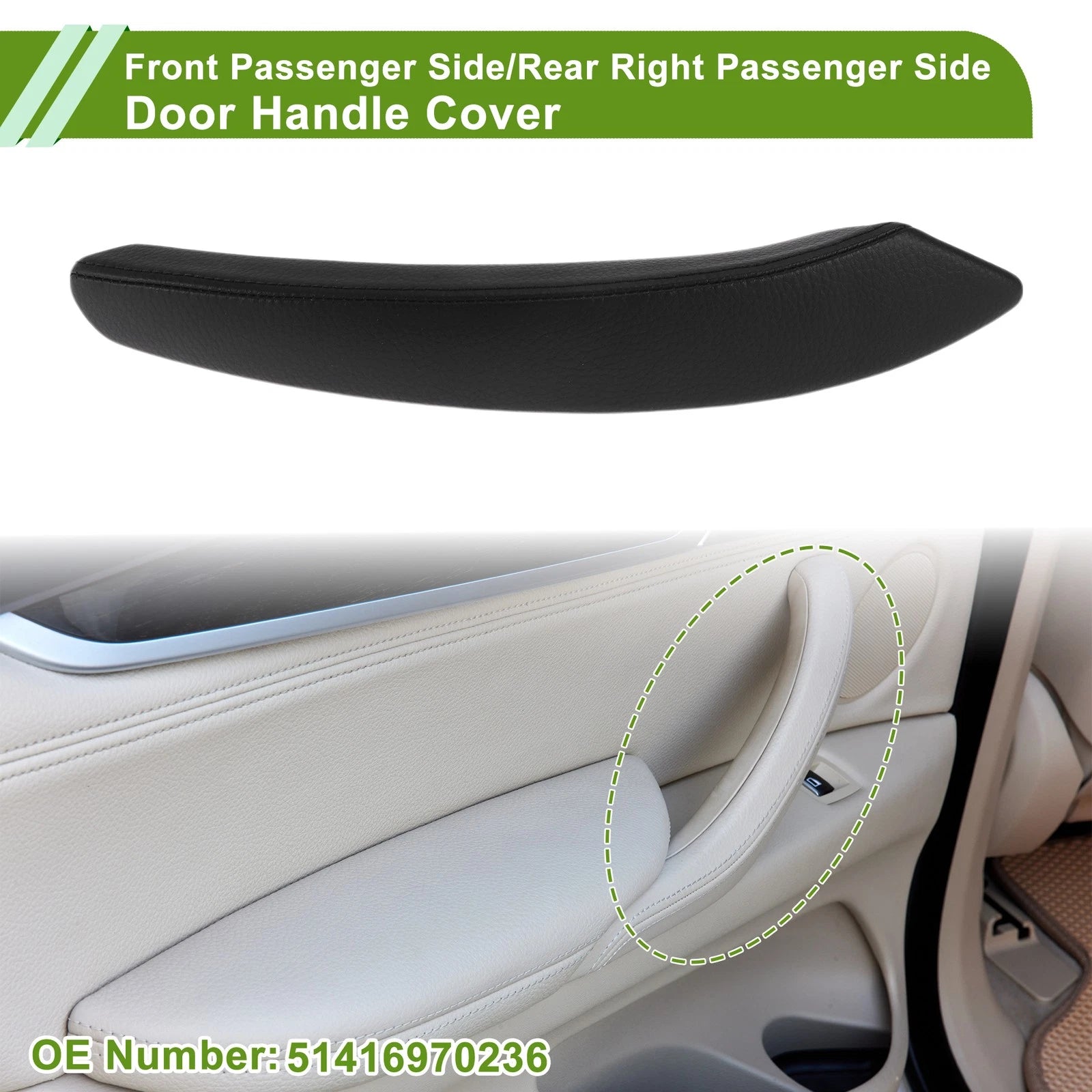 Door Handle Pull Trim Cover for BMW X5 Left 2008–2013 Black