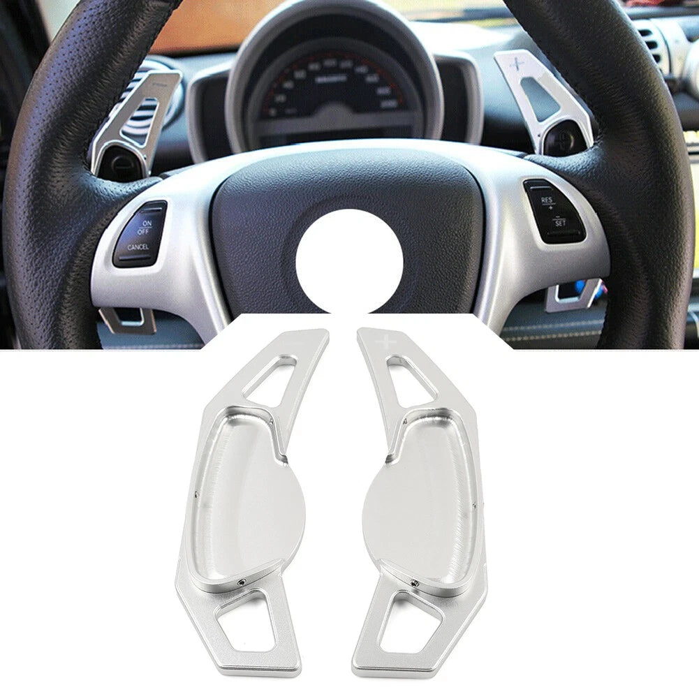 Silver Steering Wheel Shift Paddle Extension for Benz Smart Fortwo (2007–2017)