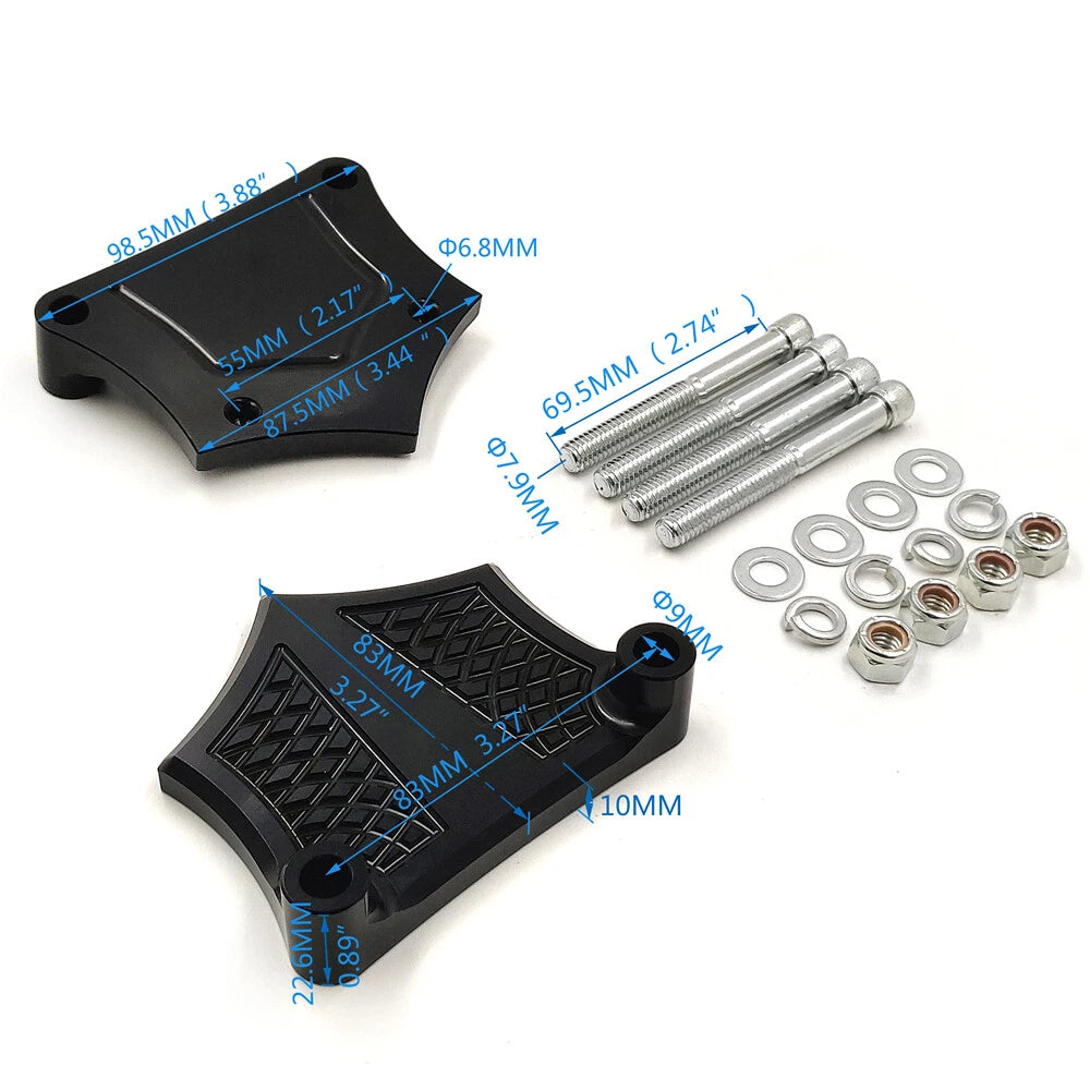 0.89" Front Fender Bracket Spacers Black for Harley Touring (2014–2019)