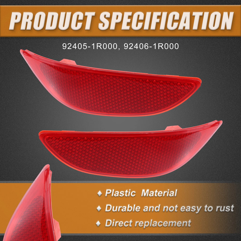 Rear Bumper Reflector Light Cover Pair for Hyundai Accent (2018–2022)