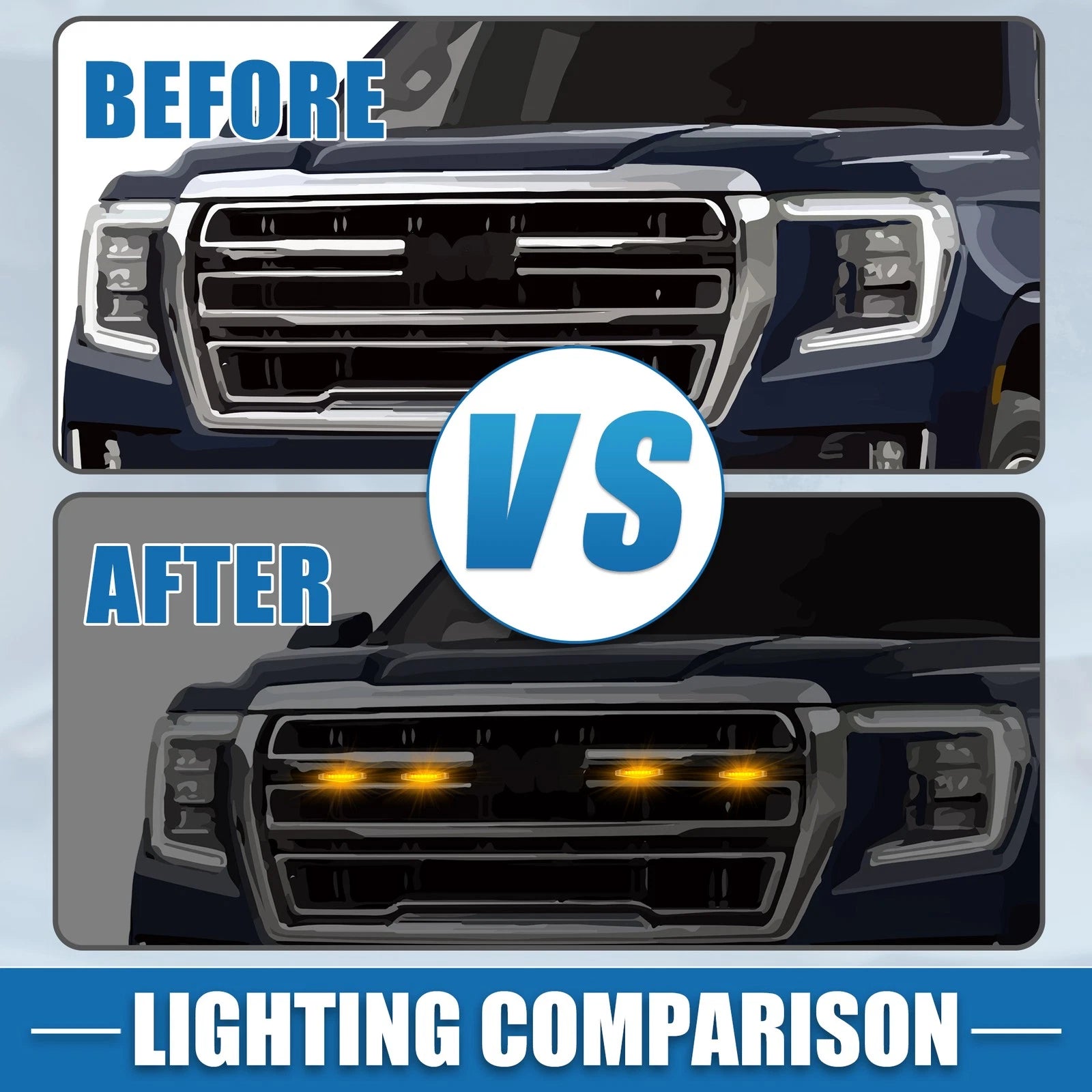 Grill LED Light Front Grille Light Set for Toyota 4Runner TRD Pro (2014–2023)