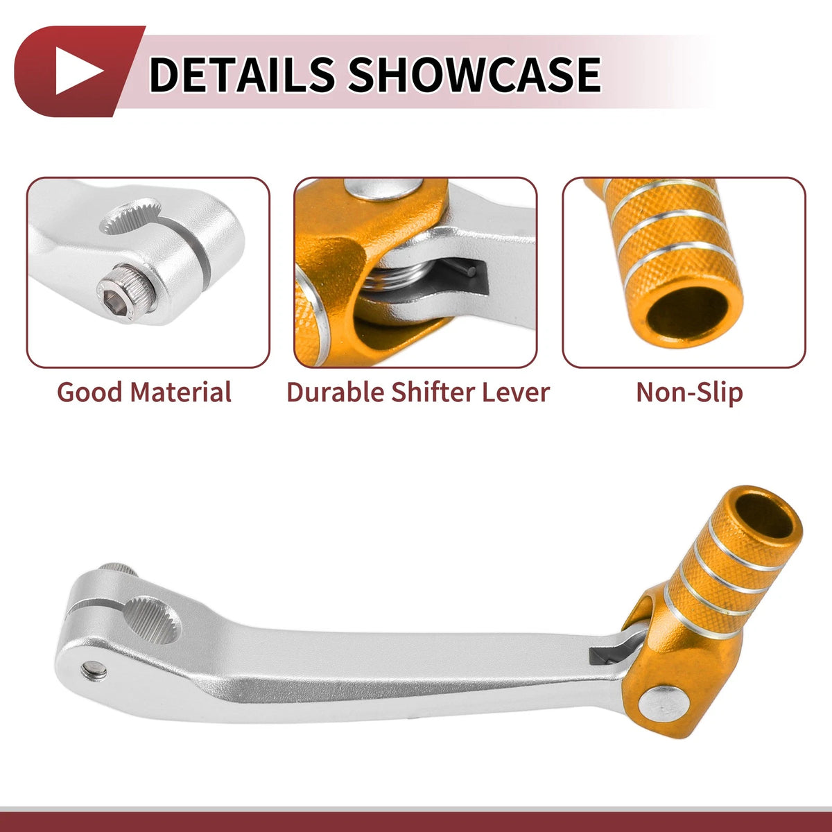 Gear Shifter Lever for Honda CRF150F (2003–2017) Silver Gold Tone