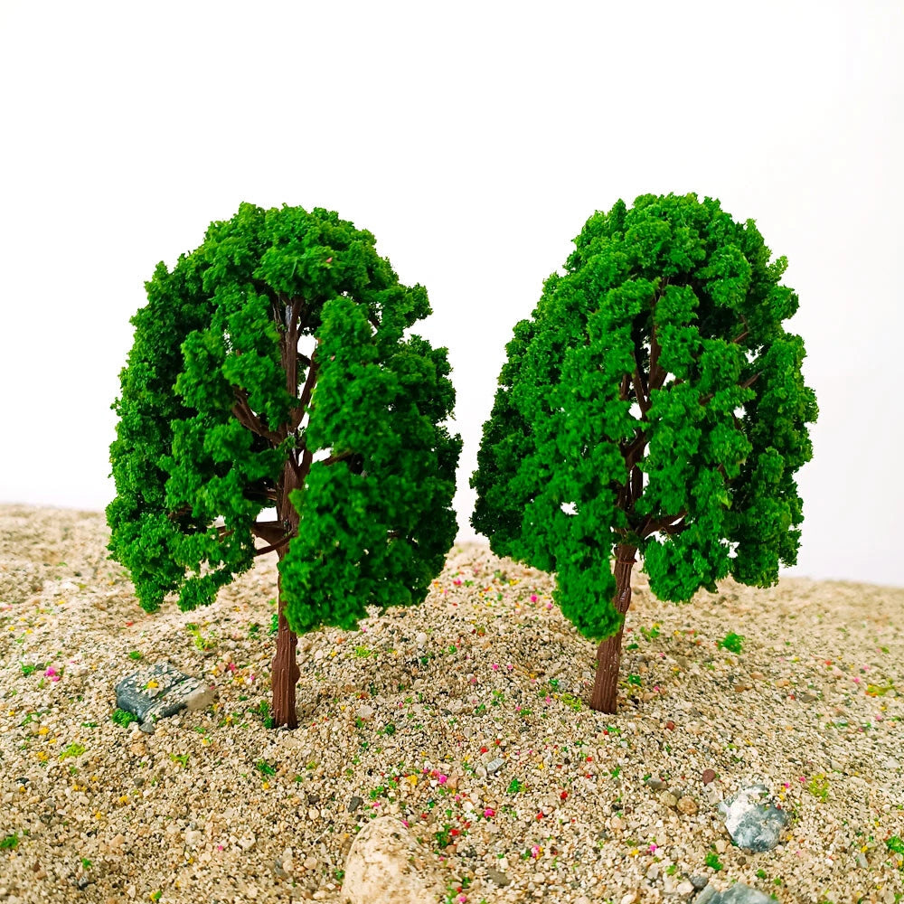 Set of 10 Model Trees for Train Railroad Diorama Scenery (11.5cm)